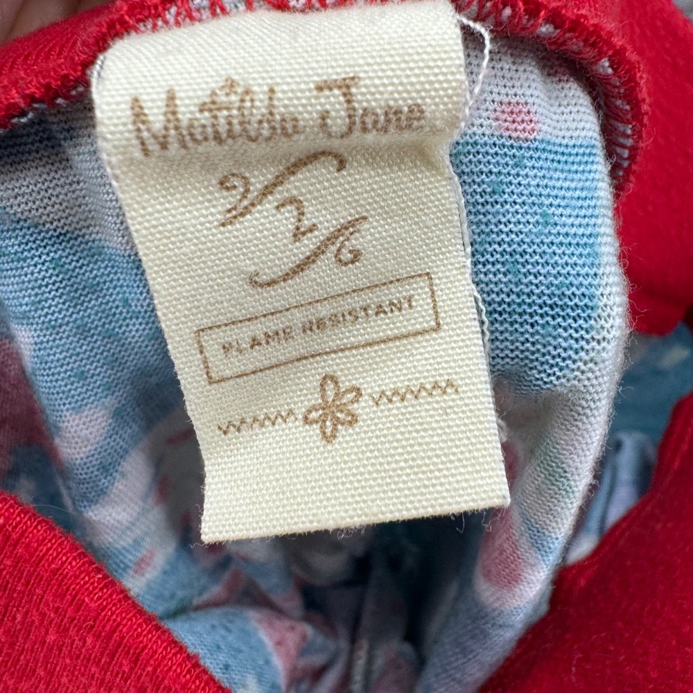 Matilda Jane Boys Christmas Tree Pajama Set Size 4 Blue Stripe Red Green Holiday - Picture 10 of 13